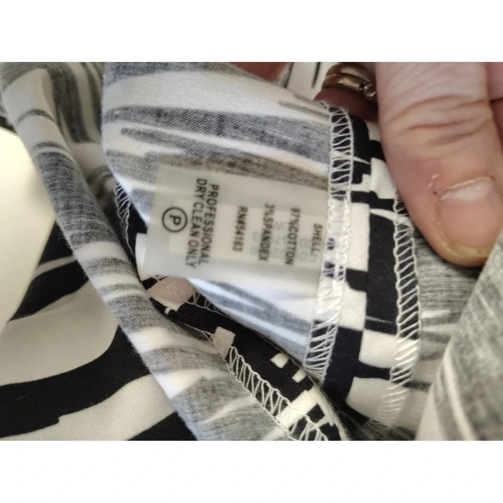 Calvin Klein Womens Black White Abstract Brushstroke‎ Sheath Dress Size 8 S201
